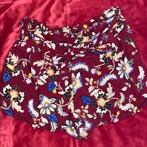 Large Red floral shorts